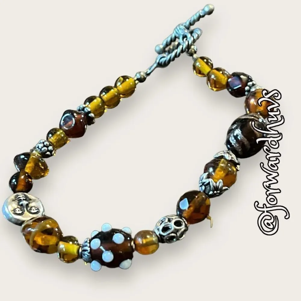 Bundle Sale 3 for $15 | Hand Made Glass Bead Bracelet Toggle Clasp